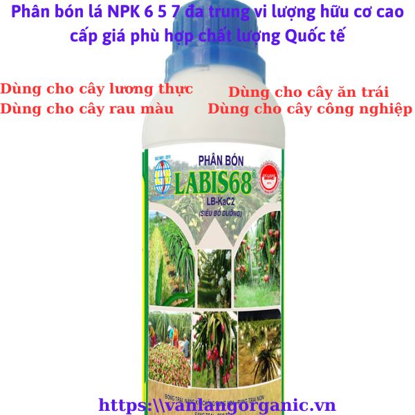 Phân bón lá NPK-6-5-7 đa trung vi lượng hữu cơ cao cấp